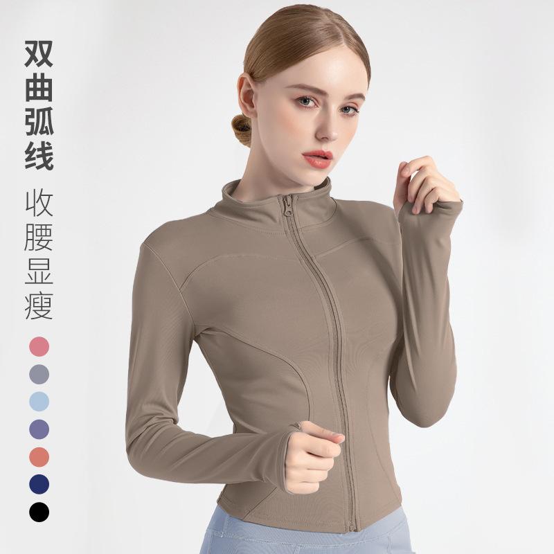 S-3XL Women's Tracksuit Jacket Slim Fit Long Sleeved Fitness Coat Yoga Tops with Thumb Holes Gym Jacket Workout Sweatshirts