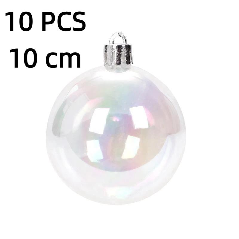 4-12Cm 10Pcs Christmas Ornaments Balls Diy Bauble Plastic Transparent Hollow Ball Wedding Party Xmas Tree Hanging Decorations