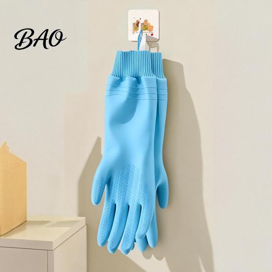Fleece Lined Cleaning Gloves Dishwashing for Housework, Waterproof PVC Rubber Gloves, Anti-slip Protective Laundry Grip Warm Velvet Lining Kitchen And