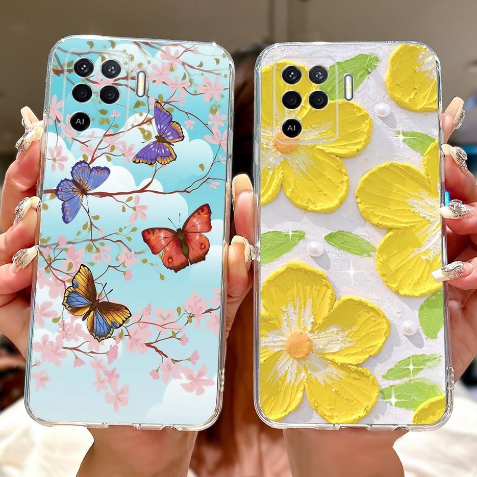 For Oppo Reno 5 Lite Case CPH2205 Fashion Painted Cover Soft Slim Phone Case For Oppo Reno5 Lite Reno 5F 5Z Reno5F Reno5Z Fundas