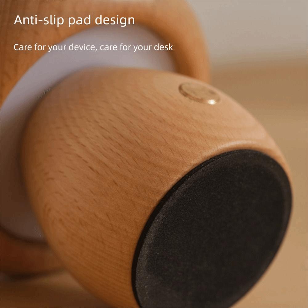 Touch Switch Wooden Mushroom Night Light 3 Color Light Wooden Material Rechargeable Night Light LED Night Light Battery Operated
