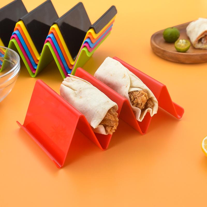 Mehrfarbiger gewellter Taco- & Pfannkuchenständer - Hohler mexikanischer Tortillahalter für BBQ
