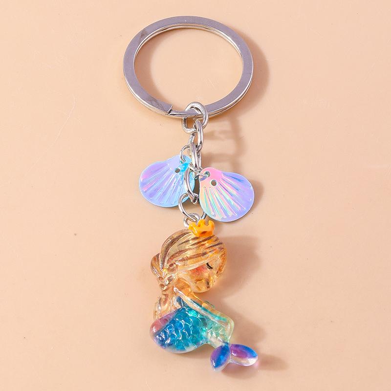 Cute Luminous Conch Keychain Marine Life Keyring Pendants for Car Key Holder Women Girls Handbag Accessories Jewelry Gifts
