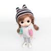 For 1/12 Bjd Fashion Cloth Striped Ear Hat Doll Clothes Accessories Doll Knitted Hat 1/12bjd Hat