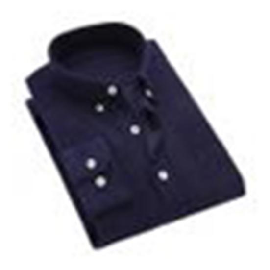 Männer Vintage Turn Down Kragen Cord Knöpfe Plus Größe Business Slim Hemd