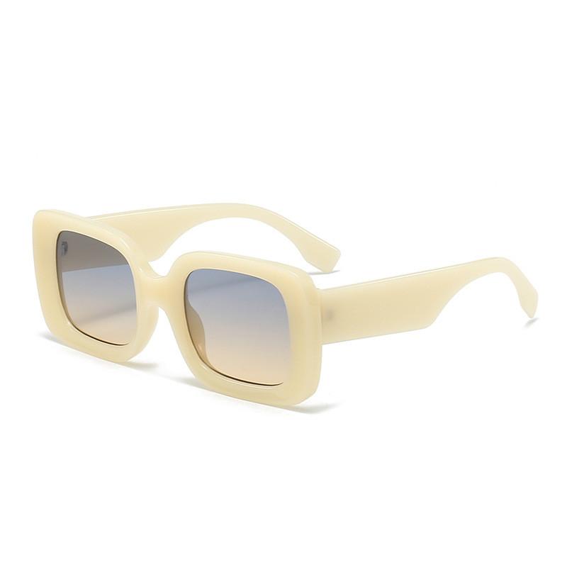 

New Narrow Frame Female Fashion Sunglasses With Uv400 Protection For Outdoor Activities And Trendy Style BeigeFrameBlueTea