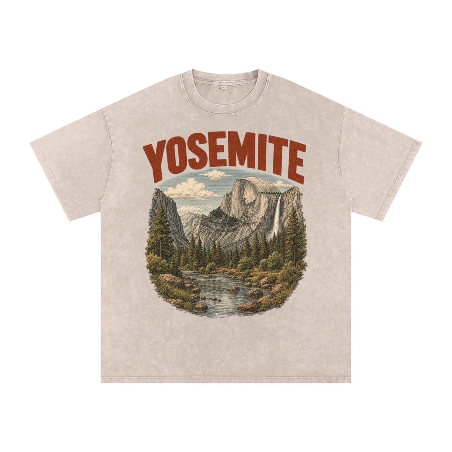 Vintage Yosemite, Half Dome Landscape Shirt, California Outdoor Graphic T-Shirt, Hiking Camping Nature Gift XL