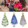 Decorative Glass Sculpture Hand Blown Christmas Tree Figurine with Golen Star, Festive Desk Decoration Mini Xmas Ornament, Handmade Desktop