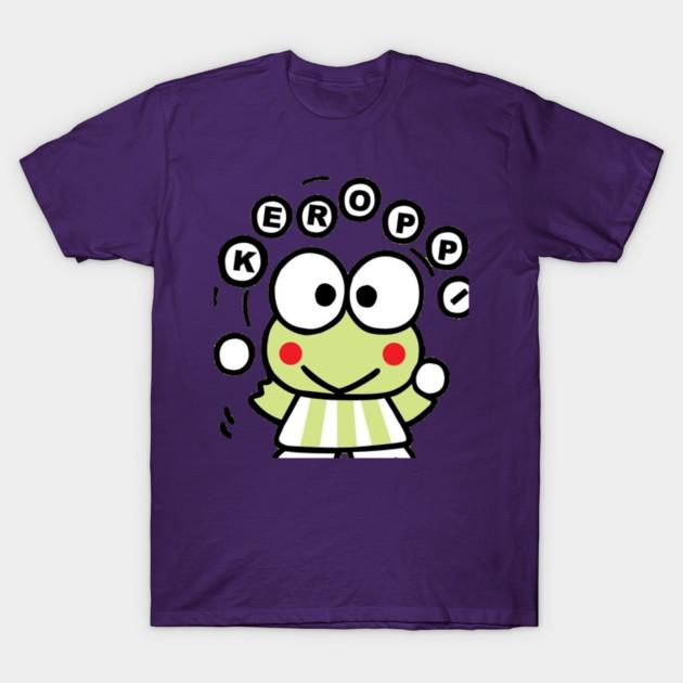 Women's Fashion Round Neck Short-sleeved Cut Of Keroppi Print T-shirt Summer Casual Slim T-shirt