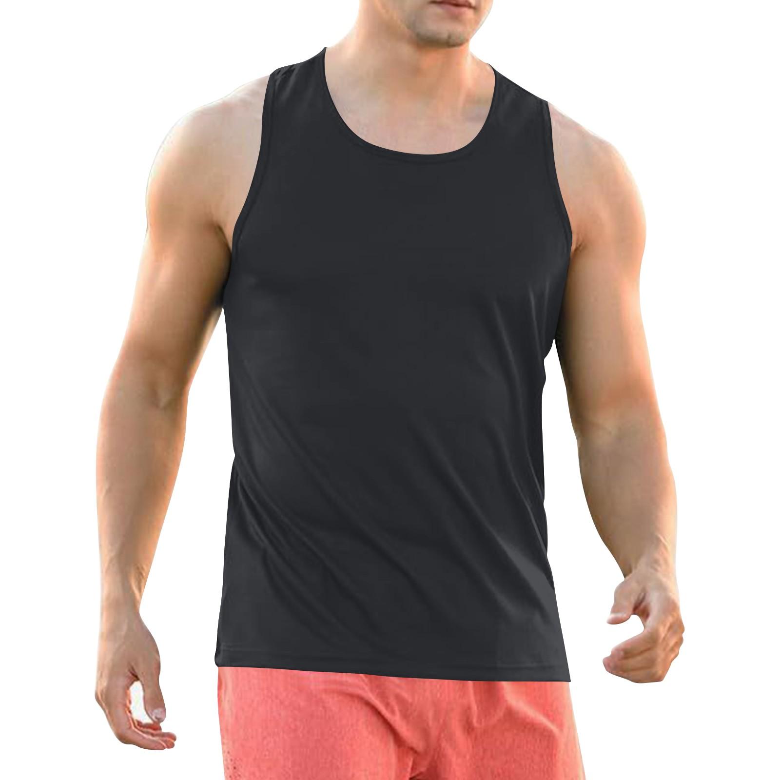 

Мужская летняя майка-топ без рукавов, тонкий жилет для тренировок в спортзале и мышцах XL чёрный