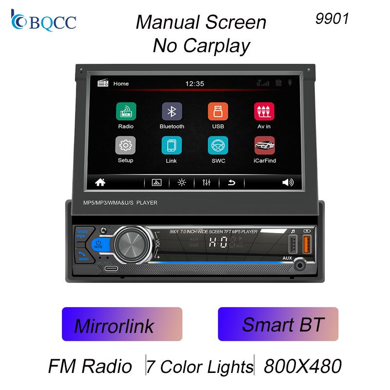 

BQCC 9901W 7 1 Din AUX BT Разноцветная подсветка RDS USB TYPE-C зарядка Mirrorlink Автомагнитола беспроводной Android AUTO/CarPlay Авторадио