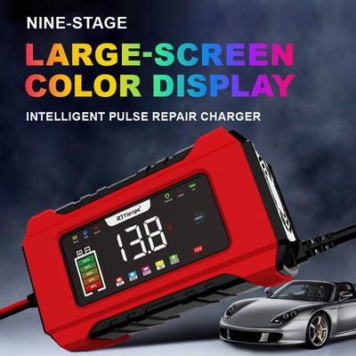 EAFC 6A 12V Smart Auto Motorrad Batterie Ladegerät Blei Säure Batterie Smart Pulse Reparatur Schnelle Lade Gerät Digitale LCD Display