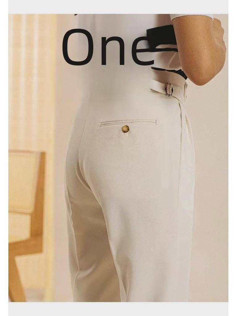 Herren Ganzjahres Hose im koreanischen Stil, lässig, gerade geschnitten - Unifarben & modisches Anzugdesign