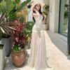 Seaside Vacation Long Dress Summer High Sense Socialite Mopping Chiffon Dress Tube Top Sequined Dress Women