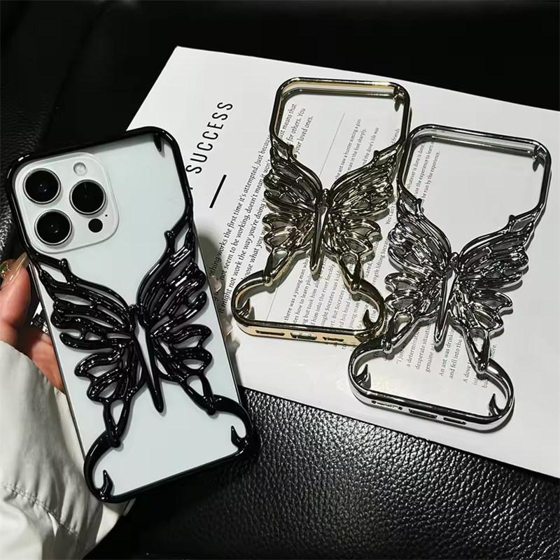 3D Schmetterling Hohl Wärmeableitende Handyhülle Für iPhone 17 Air 16 15 14 13 12 11 Pro Max Plus Galvanisierte Hartschale