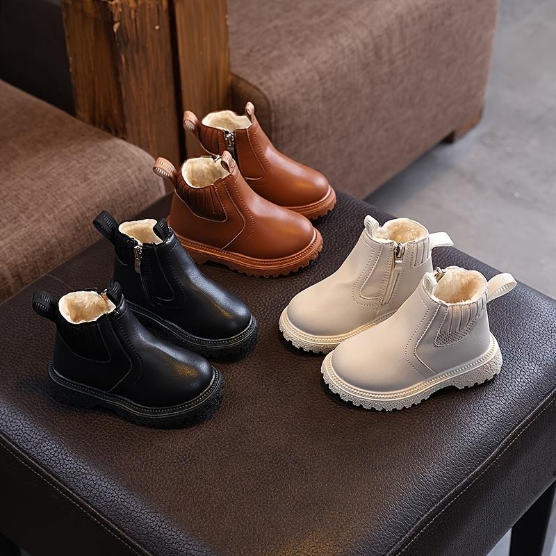 high qualityKids' Winter Boots with Zipper Closure | And Contrast Design, Warm Shock-Absorbing Insoles, Durable PVC Sole, Casual Style with Fabric