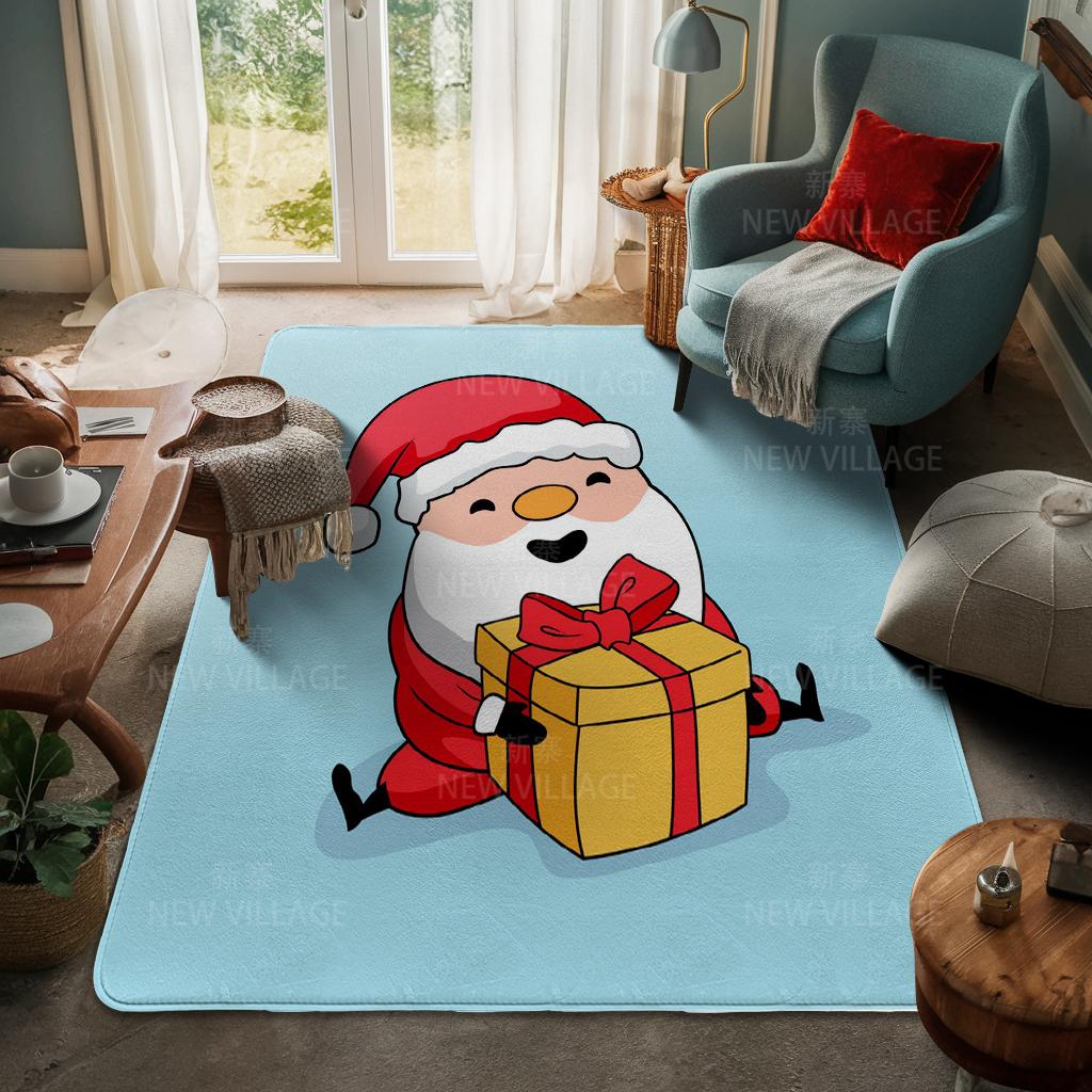 House Entrance Carpet Home Door Mat Living Room Bath Foot Bathroom Non-slip Water Absorption Rugs Bath Merry Christmas Winter