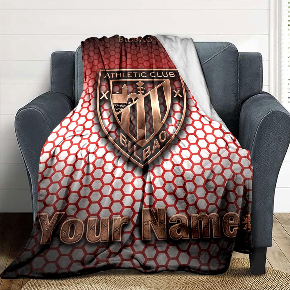 Name Custom Athletic Club Print Flannel Blanket High Quality Warm Comfortable Cover for All Seasons Perfect for Gifts Home Decor