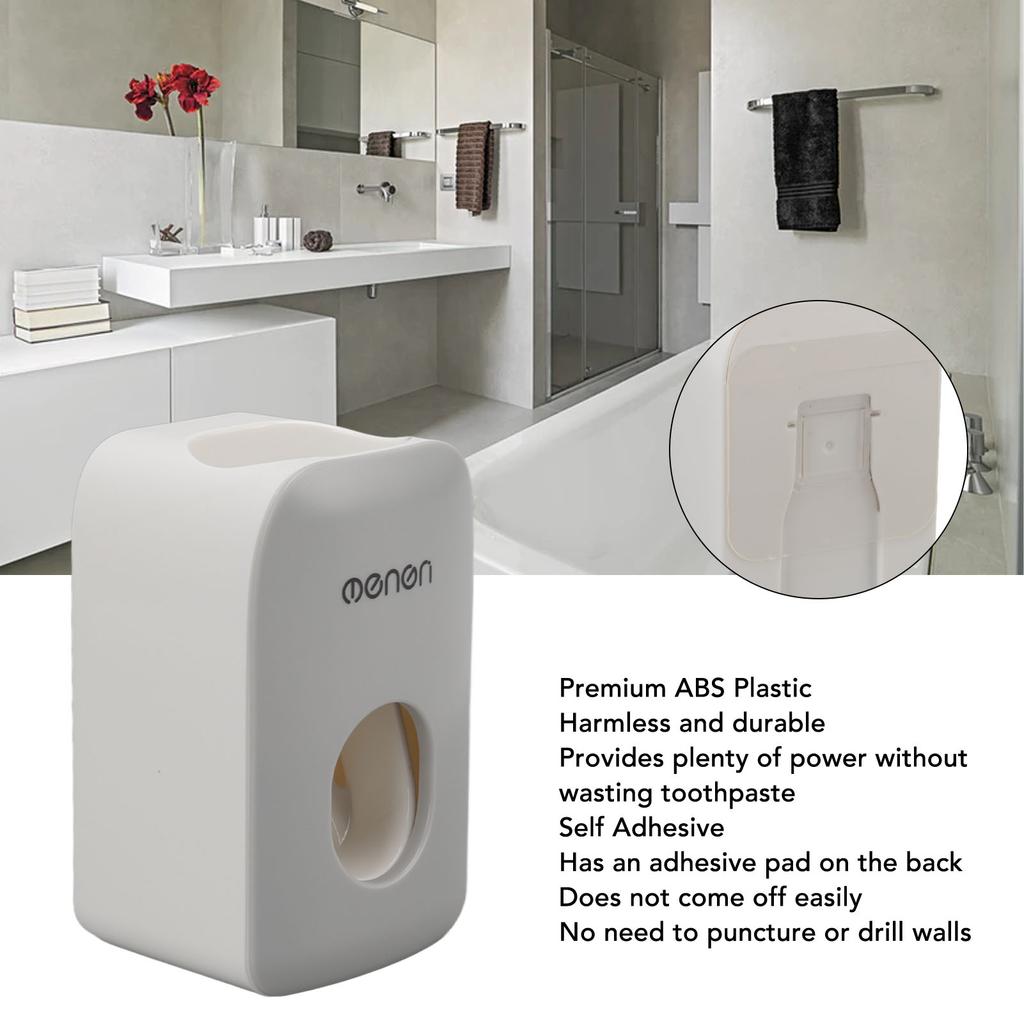 Automatic Toothpaste Dispenser Wall Mounted Adhesive Toothpaste Squeezer Holder for Bathroom