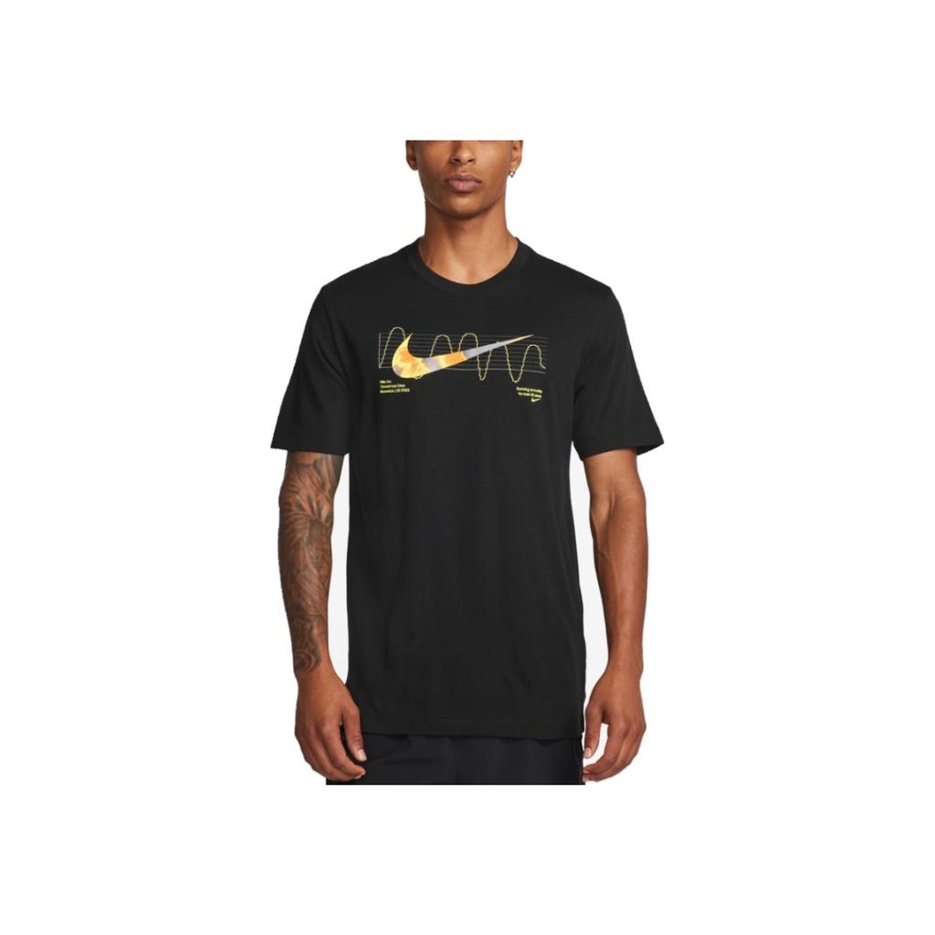 Nike Logo Letter Print Pattern Crew Neck Fitted Short Sleeve T-Shirt Men T-Shirts Black FV8390-010