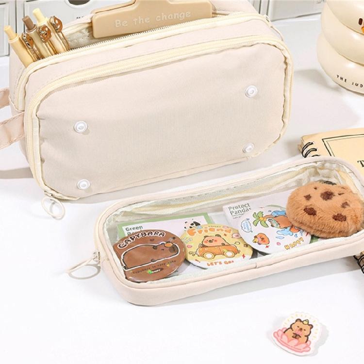 Multi Layered Pencil Case Big Capacity Pencil Pouches Detachable Pen Bag Travel Pencil Organizers Bag for Office School