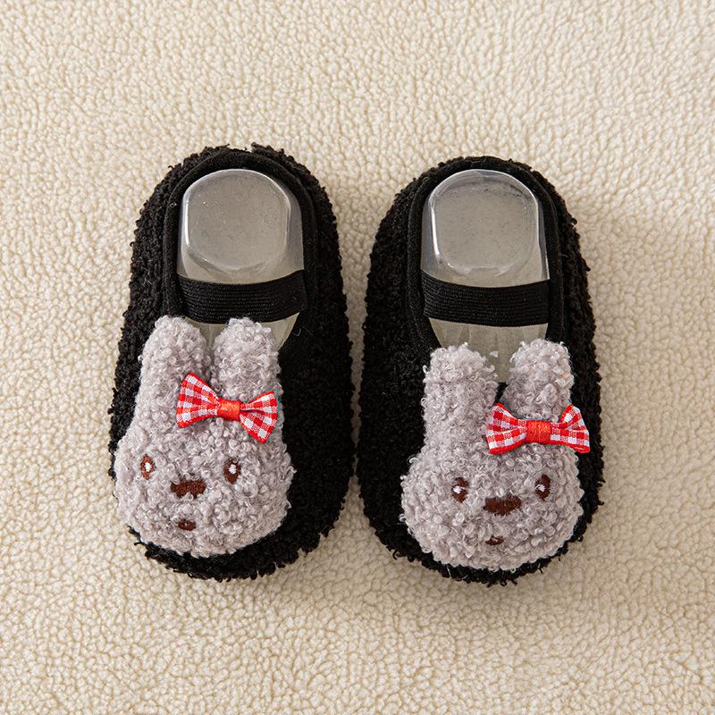 

Новые Нескользящие Детские Напольные Носки Новорожденный Зимние Теплые Тапочки с Мягкой Подошвой Младенец Малыш Носки для Ходьбы Обувь XS чёрный