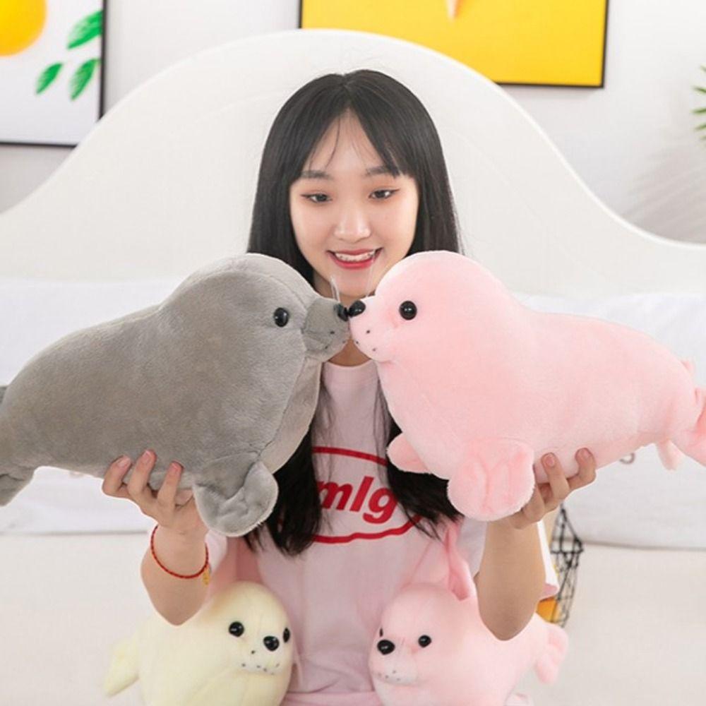 Soft Seal Plush Doll Fluffy Sea Lion Plushie Casual Seal Plush Stuffed Toy  Aquarium