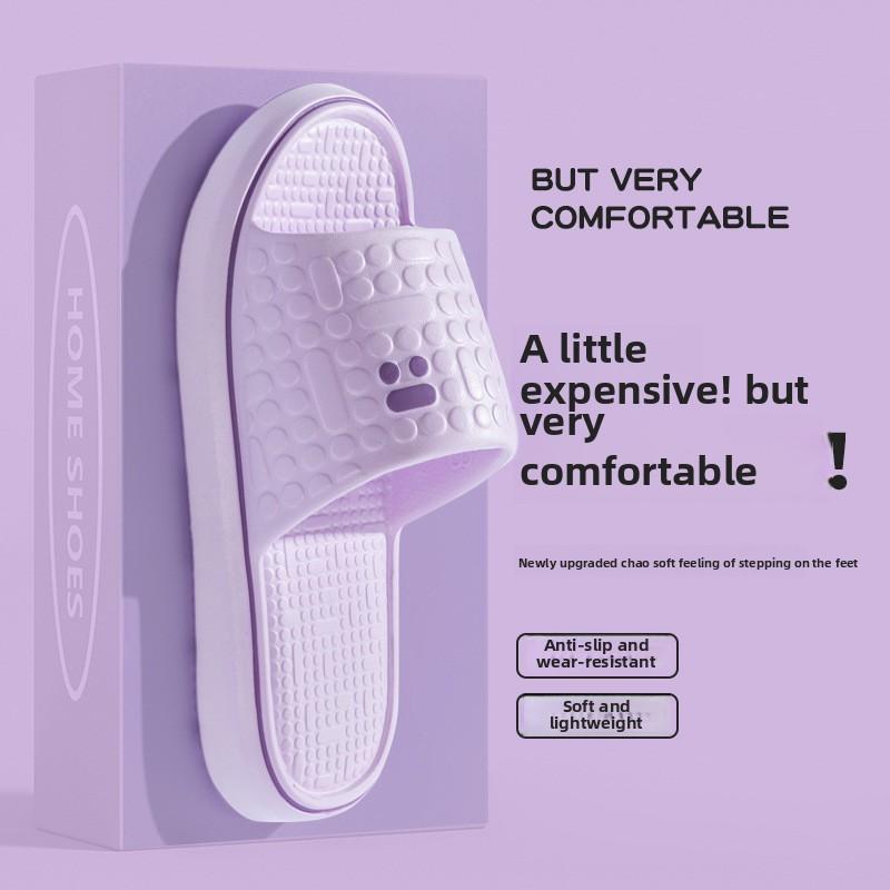 EVA Poop Feeling Slippers for Summer Home, Indoor Bathroom, Anti Slip Thick Bottom Couple Slippers