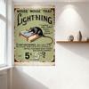 Vintage Lightning Mouse Trap Advertisement Tin Sign - Rustic Metal Wall Decor for Home, Bar, Garden, Retro Style Mouse Trap Art