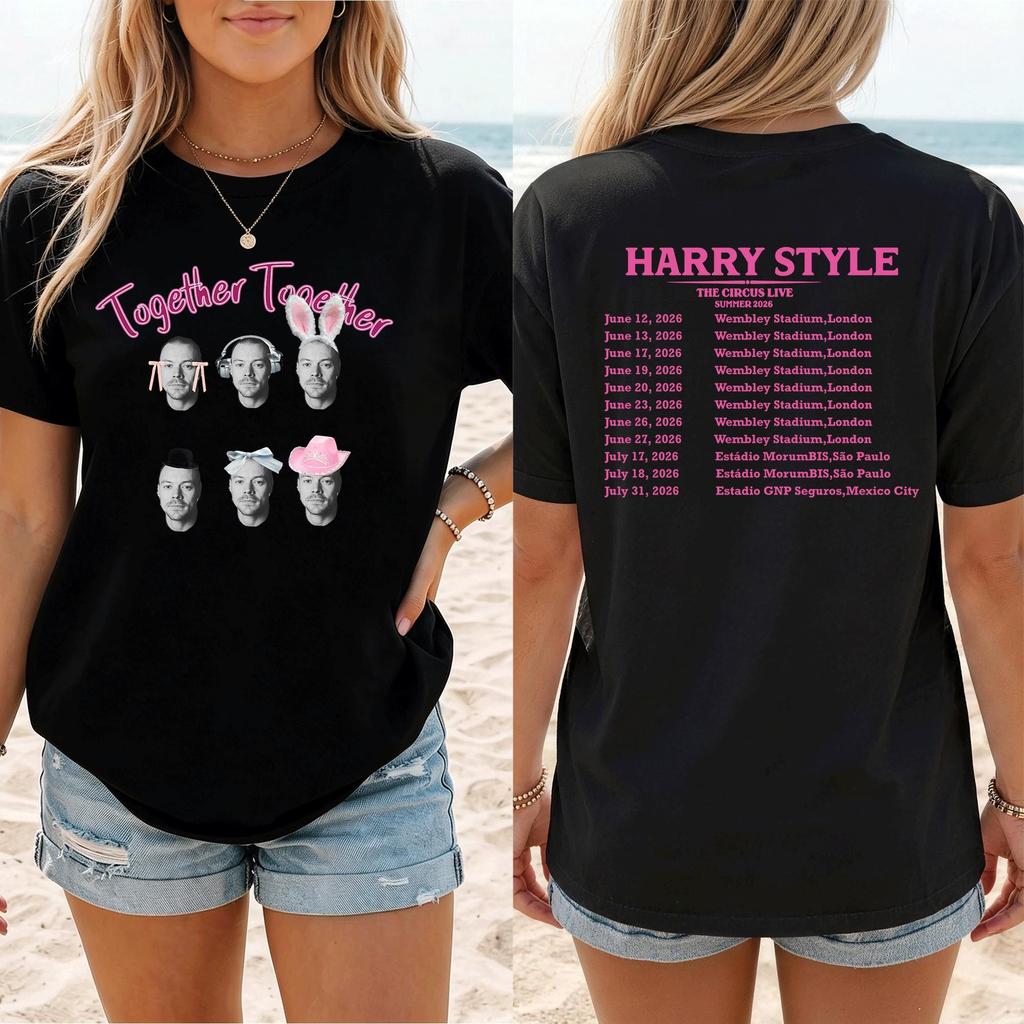 Harry Styles Together Tour Tshirt Unisexs and Womens Summer Cotton Clothing Fashion Oversize Shortsleeved Tshirt Unisex