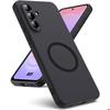 Case for Samsung Galaxy A37 5G, Anti-Scratch Liquid Silicone with Magnetic Ring - Black