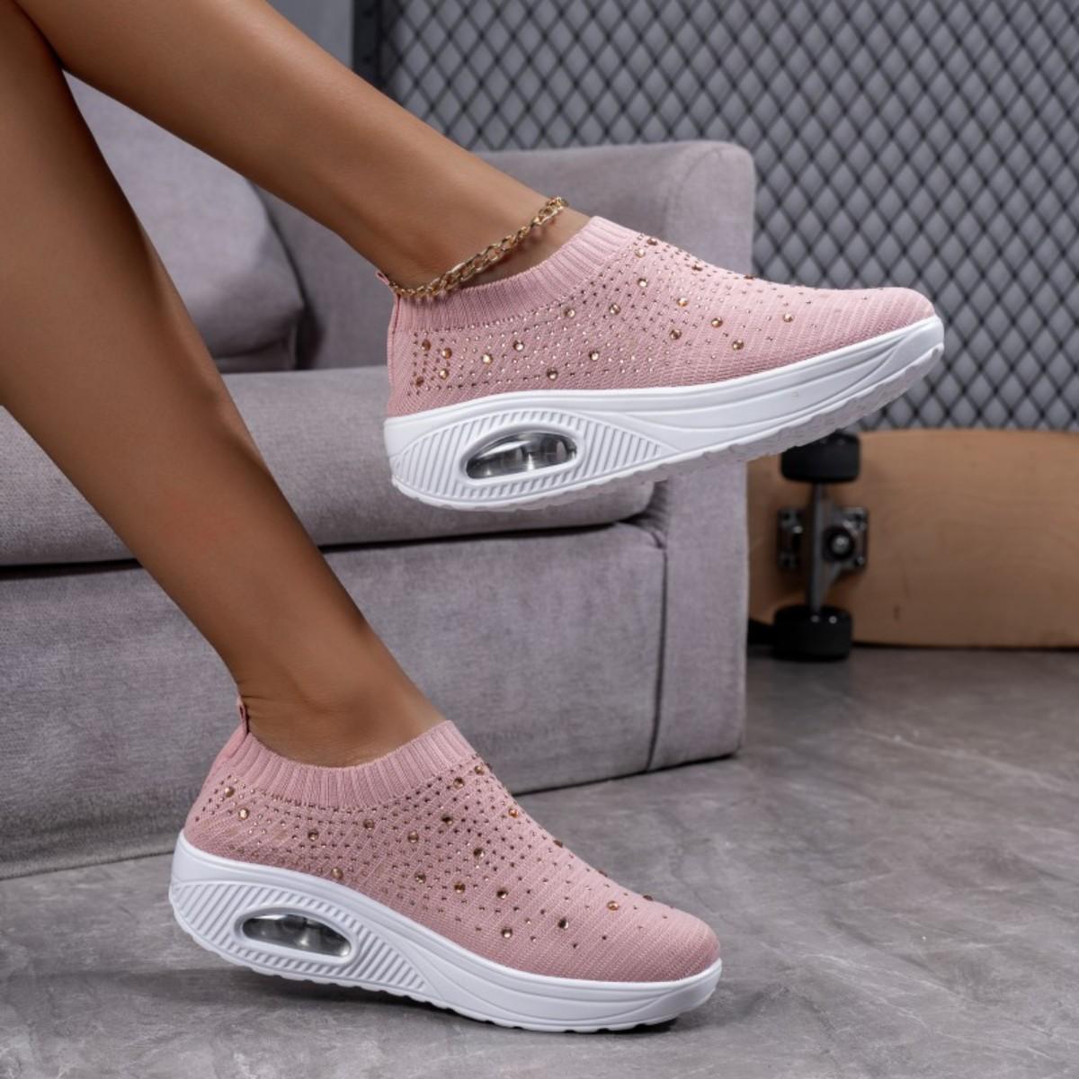 Женские мокасины на плоской подошве Новые стильные весенние повседневные и удобные женские кроссовки 36 розовый 3349₽
