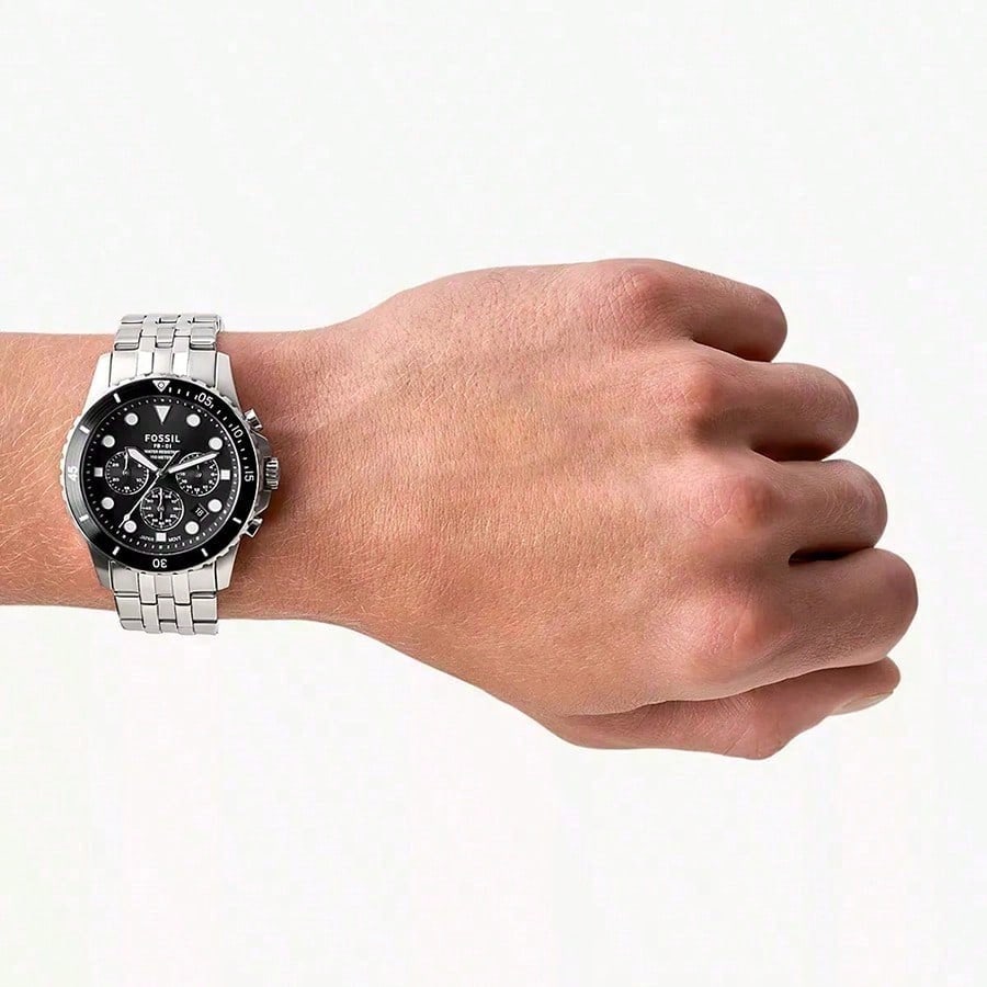 Men's Dual-color Pointer Mechanical Watch: Made of Stainless Steel, with Three-hand Design, Model FS5837