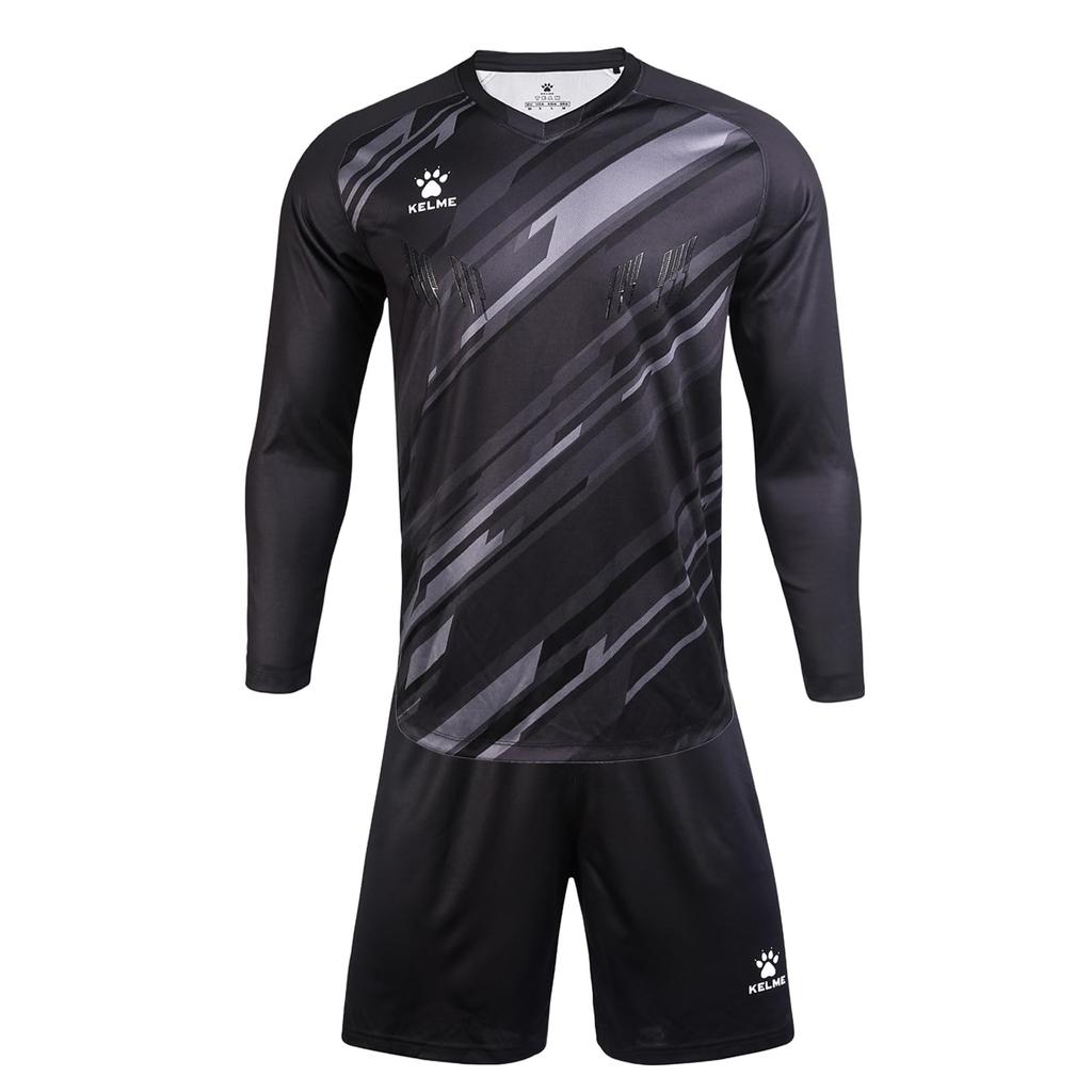 Kelme Men's Long Sleeve Goalkeeper Set (Top and Pants) - Match Training Spare Set (Black, XL)