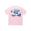 Li-Ning Logo Print Crew Neck Oversized Short Sleeve T-Shirt Unisex Tops Floral-Pink AHSU225-6