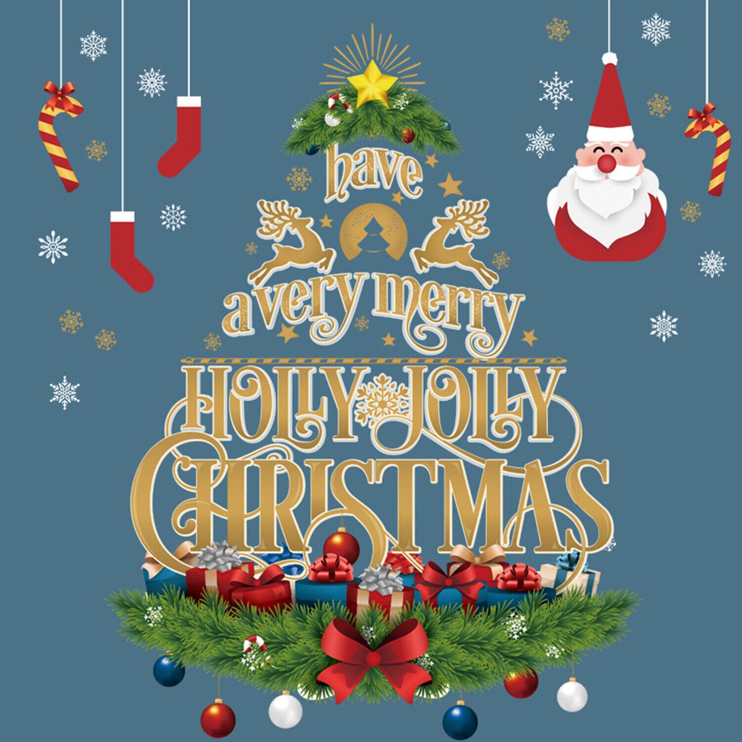 

Рождественские съемные наклейки на окна, Рождественский Санта-арт, наклейка, настенный домашний декор для магазина^