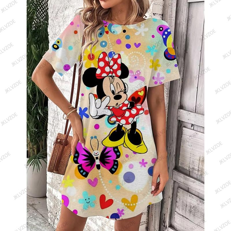 Fashion Loose Crew Neck Women's Casual Versatile Printing Casual Dresses
