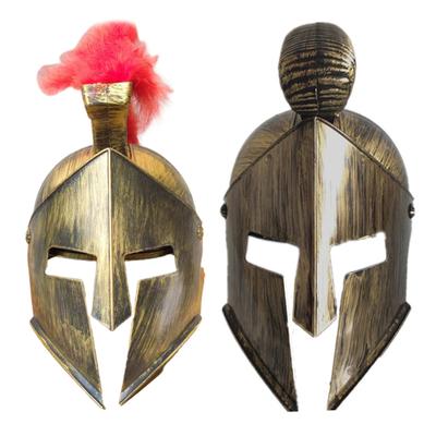 Středověký rytíř Gladiátor Sparťan Římský válečník Řecký kostým Helma Pokrývka hlavy Doplněk pro Halloween Cosplay Oblečení Rekvizita