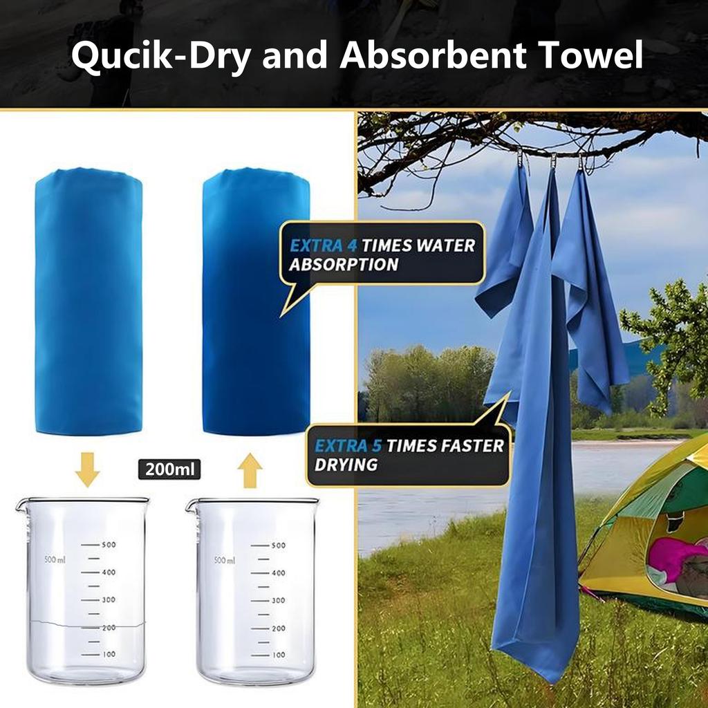 Schnelltrocknendes Mikrofaser-Badetuch Super saugfähiges Handtuch für Fitnessstudio/Camping Ultra-kompakt Leichtgewichtig Sport-/Strand-/Reisehandtücher