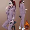 3 Piece Set Women Suit Tracksuit Winter Hoodies+Vest+Pants Track Suit Plus Velvet Warm Sporting Suits Female Clothes 8110924