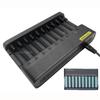 4.2V 6A 10 Slots 18650 Lithium Battery Charger for 14500 16340 16350 18500 26650 10400 18350 Rechargeable Batteries EU US PLug