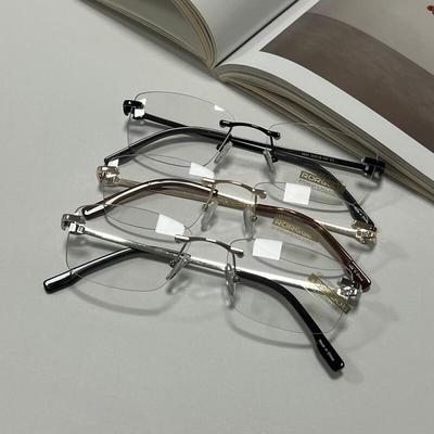 Women's Rimless Geek Chic Grunge Square Glasses Frame