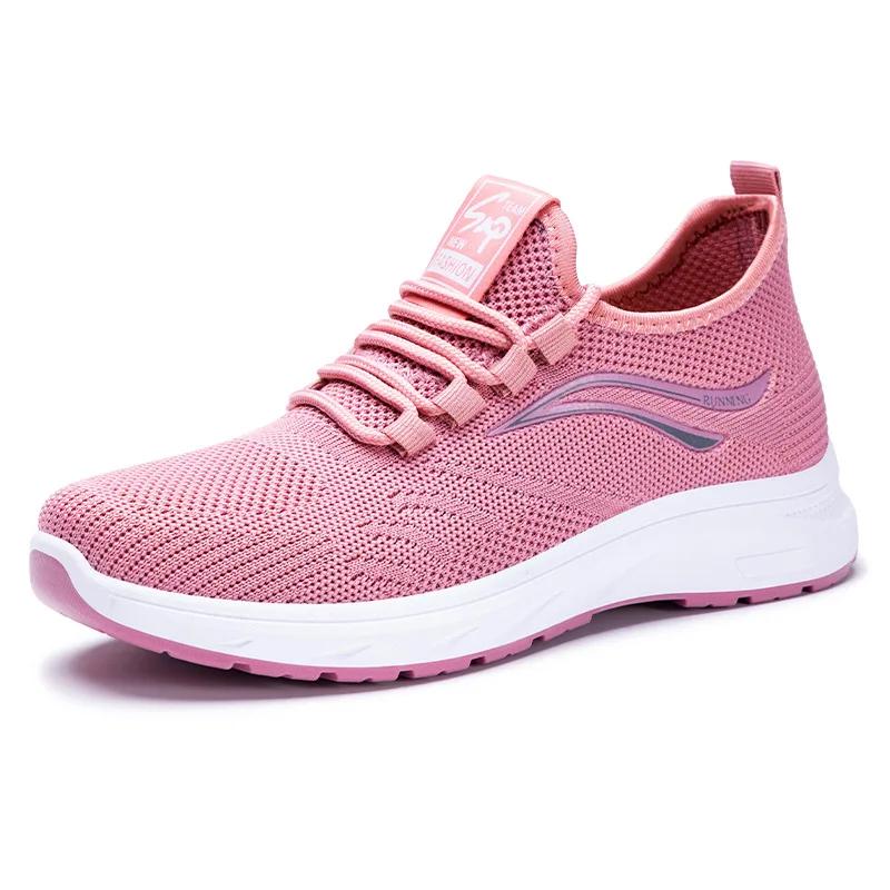 

Женская обувь 2025 Весна Вязаная Новая Легкая, Удобная, Воздухопроницаемая, Прочная, Модная Обувь для Спорта и Отдыха 36