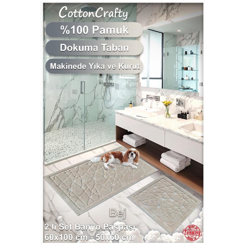 100% Cotton Woven Bath Mat Set, Bath Rug Glass Set Of 2 60x100 - 60x50
