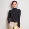 Women's 100% Cashmere High Neck Slimming Pullover Sweater - Solid Color, Warm, Versatile Knit Base Layer