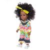 14 Inch Vinyl Curly Hair Reborn Girl Doll Cute African Black Skin Doll Children Toy Gift