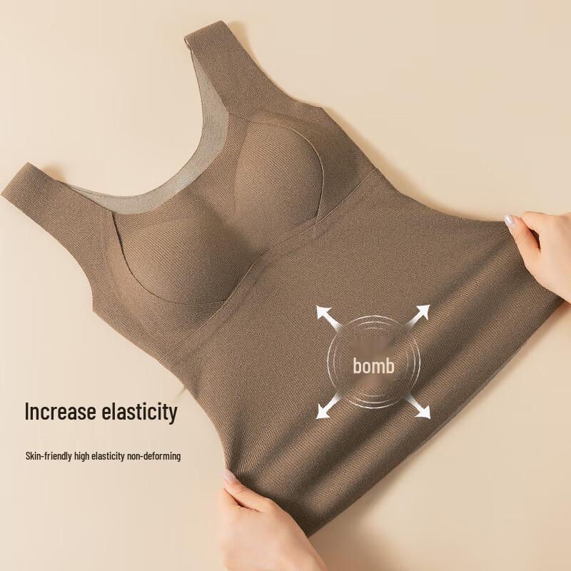 MIIOW Women's Wool Silk Thermal Vest with Built-in Bra Pads