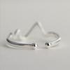 New Fashion Simple V-ring Anti-allergy Korean 925 Sterling Silver Jewelry Wave Type Temperament Opening Rings R007