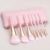 7PCS Professional Glitter Pink Make Up Brushes Set Makeup Foundation Powder Eye Makeup Brush Set with PU Cosmetic Bag