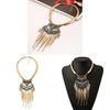 Retro Classic Gold Tassel Necklace Jewelry With Multilayer Chains For Women